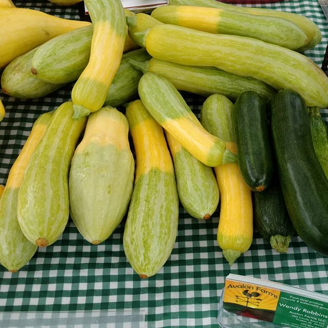 Yay! The zephyr squash is back at Avalon Farms! Tasty and tender, with a hint of nuttiness. We've got a bunch this morning at Poplar Head farmers market in downtown Dothan.  It's overcast and cooler, and it looks like the rain will hold off.  Come see us!
